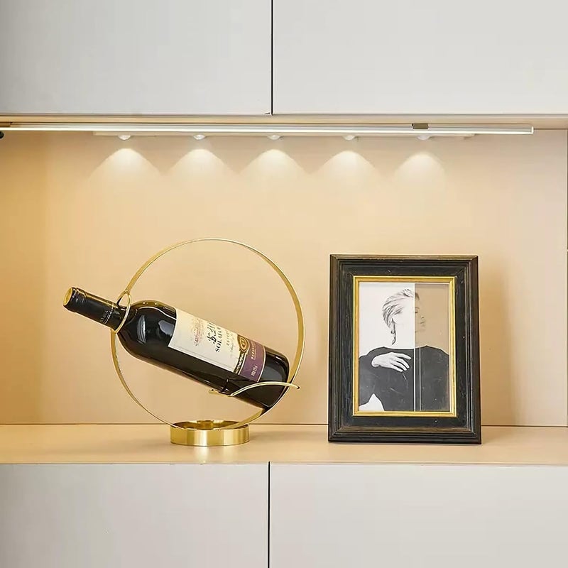 GeLive Gold Wine Bottle Holder Single Bottle Display Stand Freestanding Wine Rack Kitchen Table Decor Wine Shelf Countertop Artistic Home Crafts Decoration Coffee Bar Barware Accessory Wine Lover Gift - Image 4
